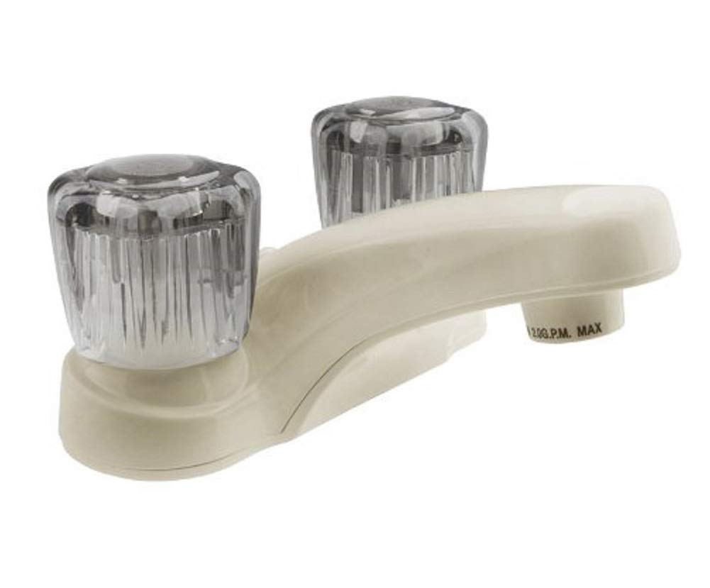 Dura Faucet DF-PL700S-BQ rv faucet with smoked knobs close-up for precise temperature control