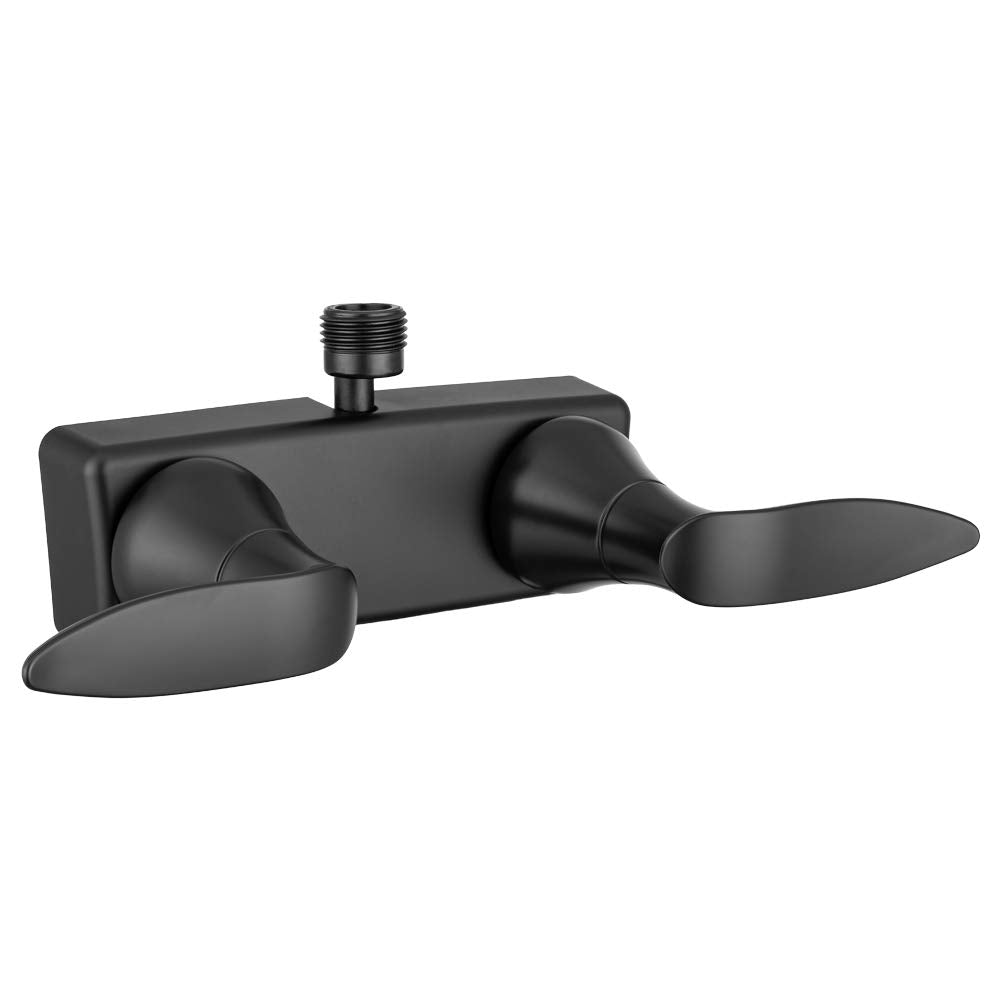 Dura Faucet DF-SA100LH-MB diverter valve exterior in matte black for RV showers