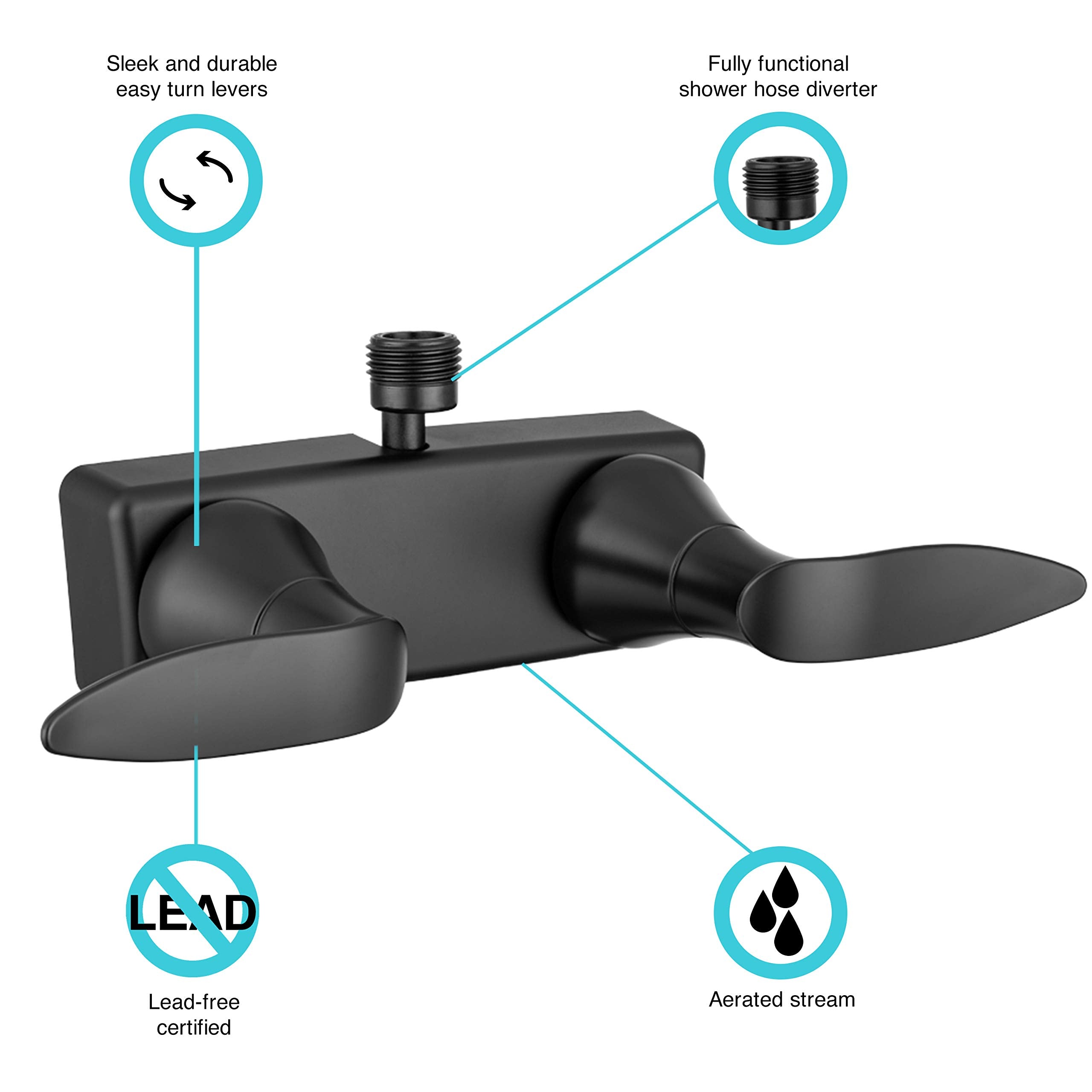 Dura Faucet DF-SA100LH-MB matte black finish adds RV bathroom style and durability