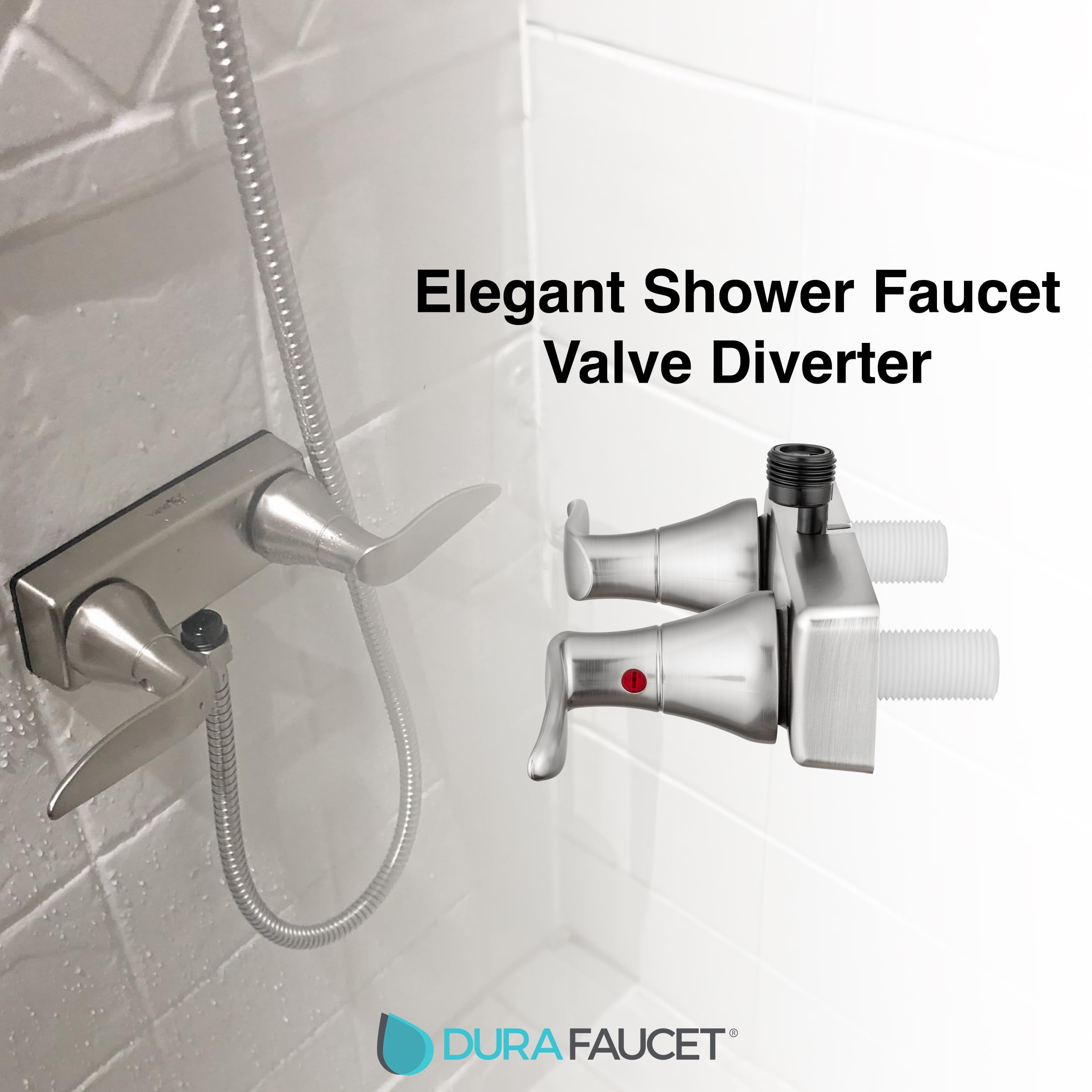 Dura Faucet DF-SA100LH-SN lever detail highlights easy turn action