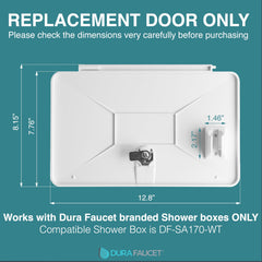 Dura Faucet DF-SA170D-WT lockable door for secure exterior RV access.