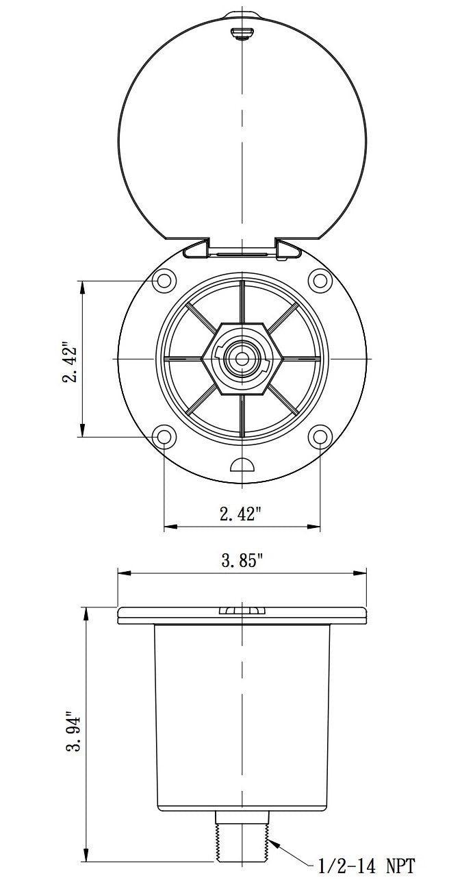 DF-SA184-BK installed on an RV demonstrating exterior water access
