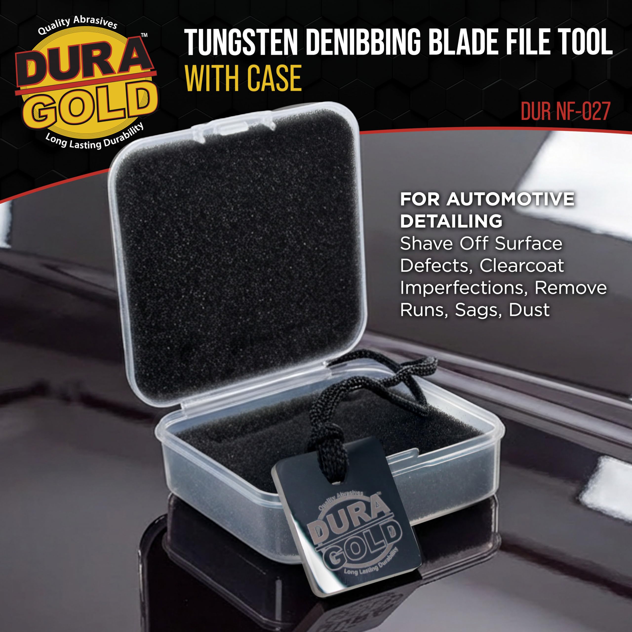 Dura-Gold double-sided carbide blade with reversible edges for extended use.