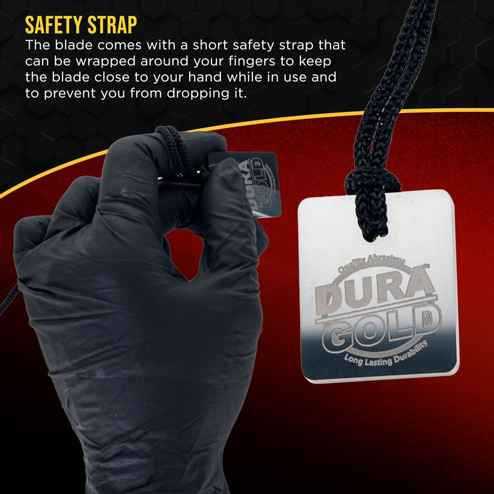 Dura-Gold denibbing blade for showroom-like coatings across surfaces.