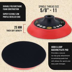 Dura-Gold Pro Series durable foam-core backing pad ensures balanced polishing.