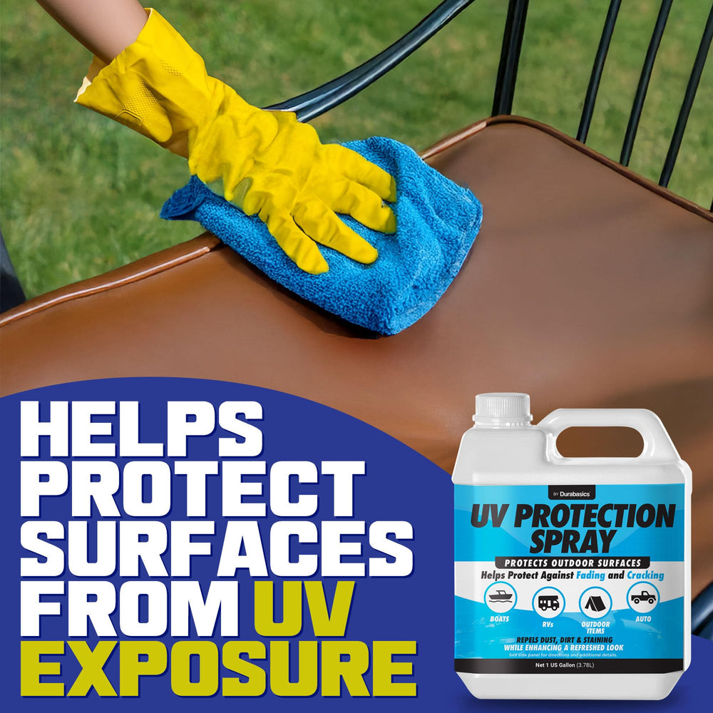 Durabasics UV Protectant on RV roof under sunny conditions