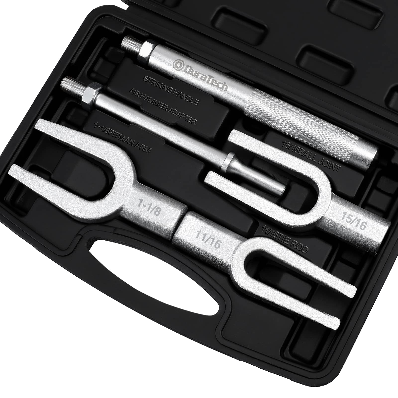 DURATECH 5-piece ball joint separator set in use for fast auto disassembly