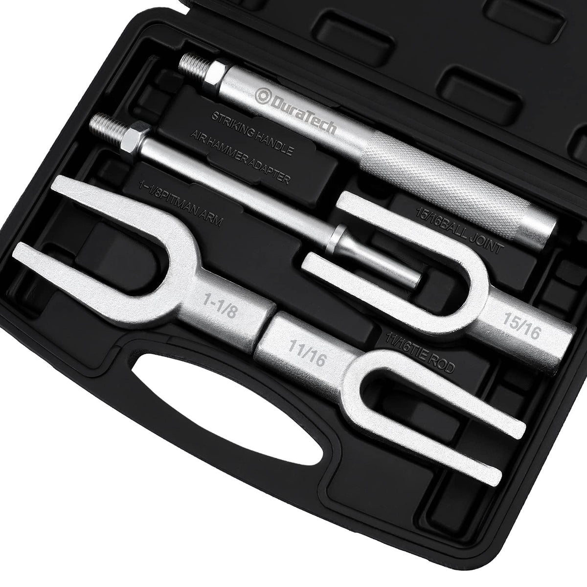 DURATECH 5-piece ball joint separator set in use for fast auto disassembly