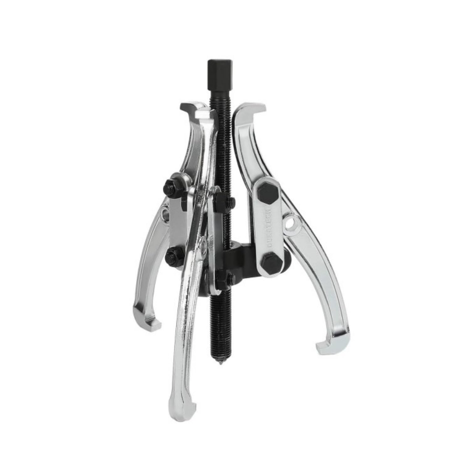 DURATECH 8-inch 3-jaw gear puller jaws close-up showing sturdy gripping capability in tight spaces