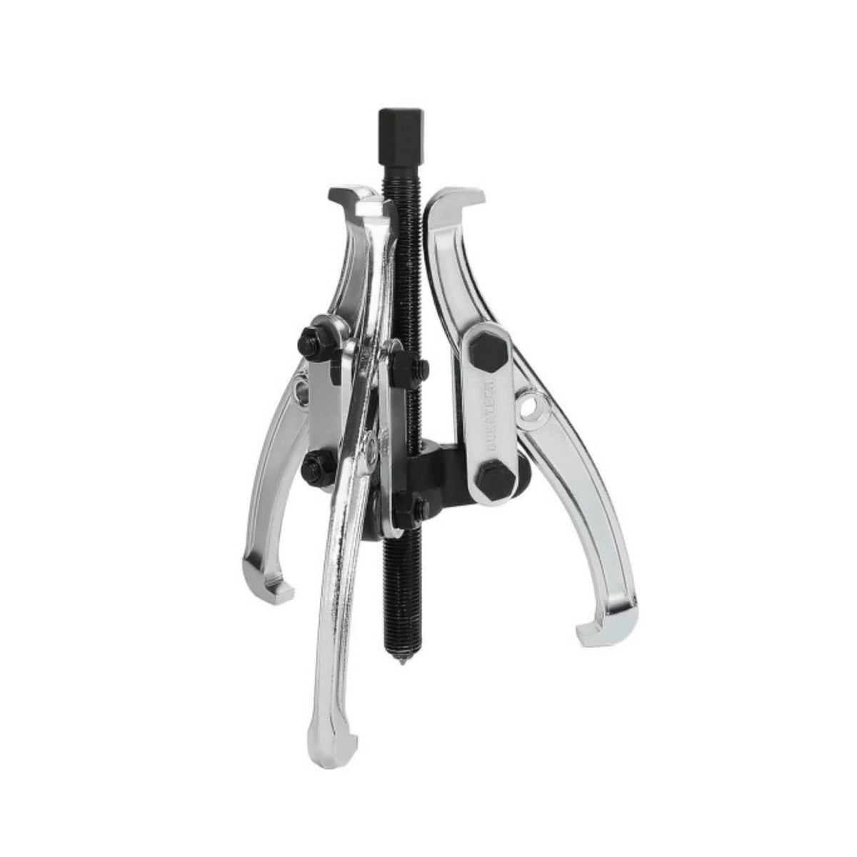DURATECH 8-inch 3-jaw gear puller jaws close-up showing sturdy gripping capability in tight spaces