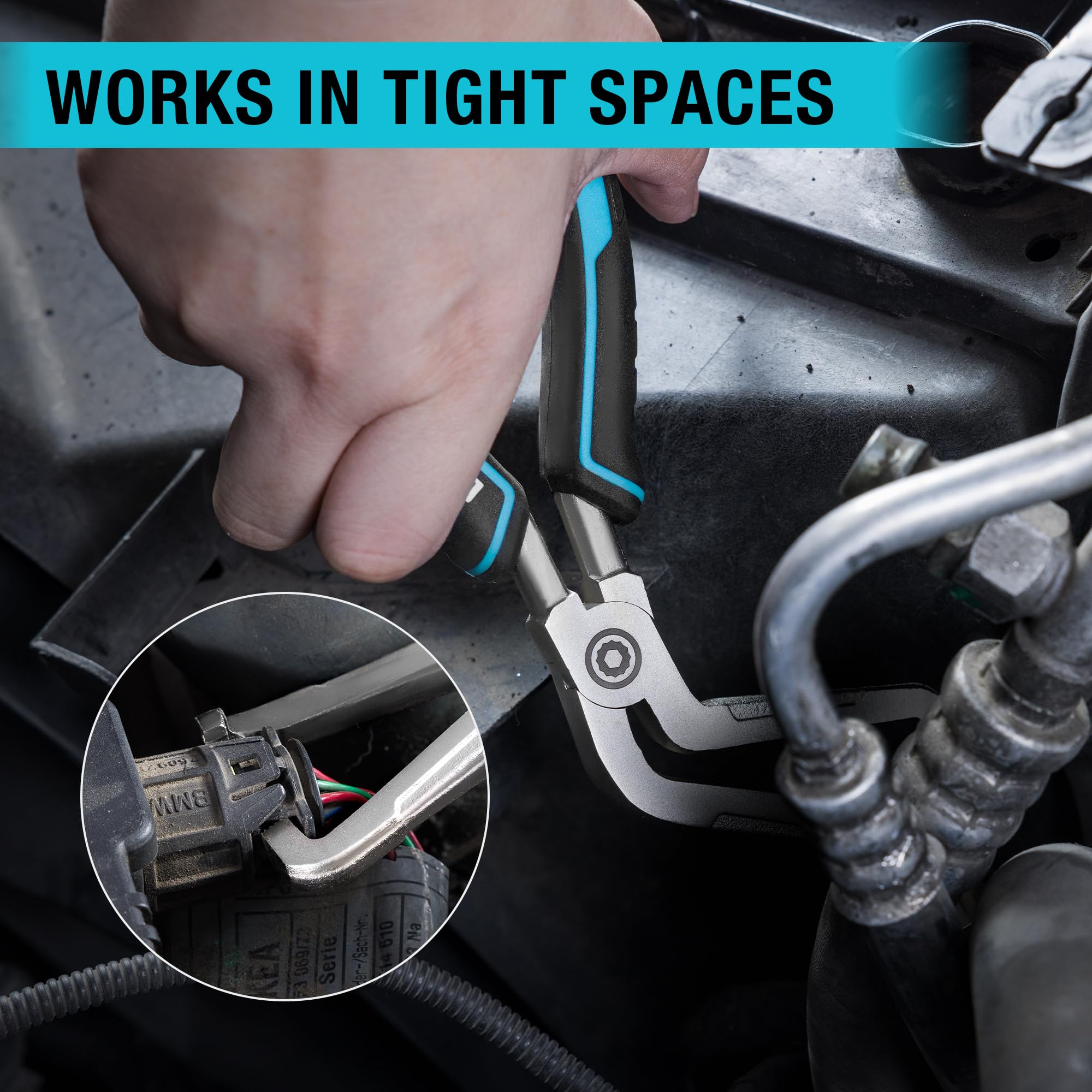 DuraTech ergonomic anti-slip handle minimizes hand fatigue during long jobs