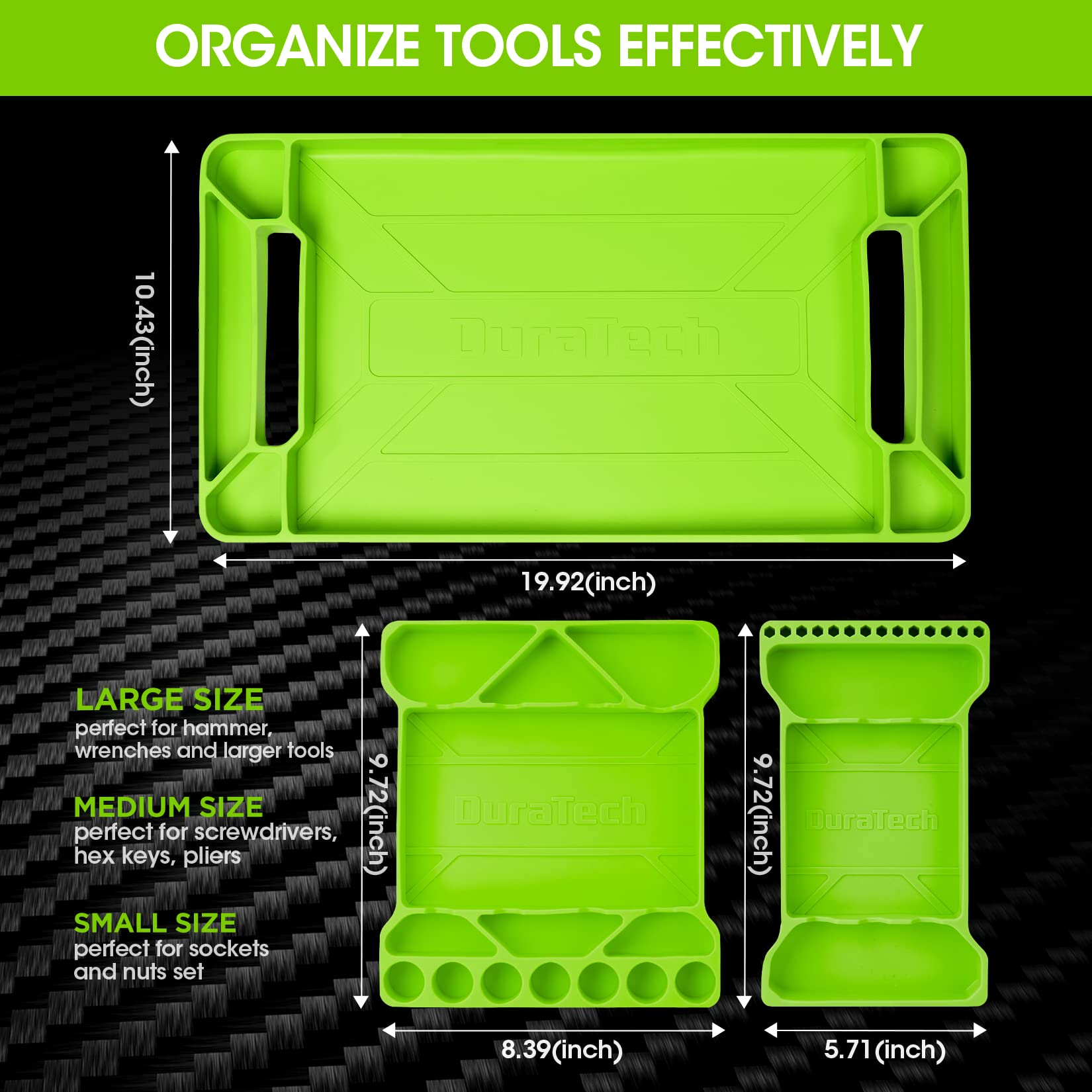 DURATECH flexible tool tray medium keeps screwdrivers and pliers neatly at hand