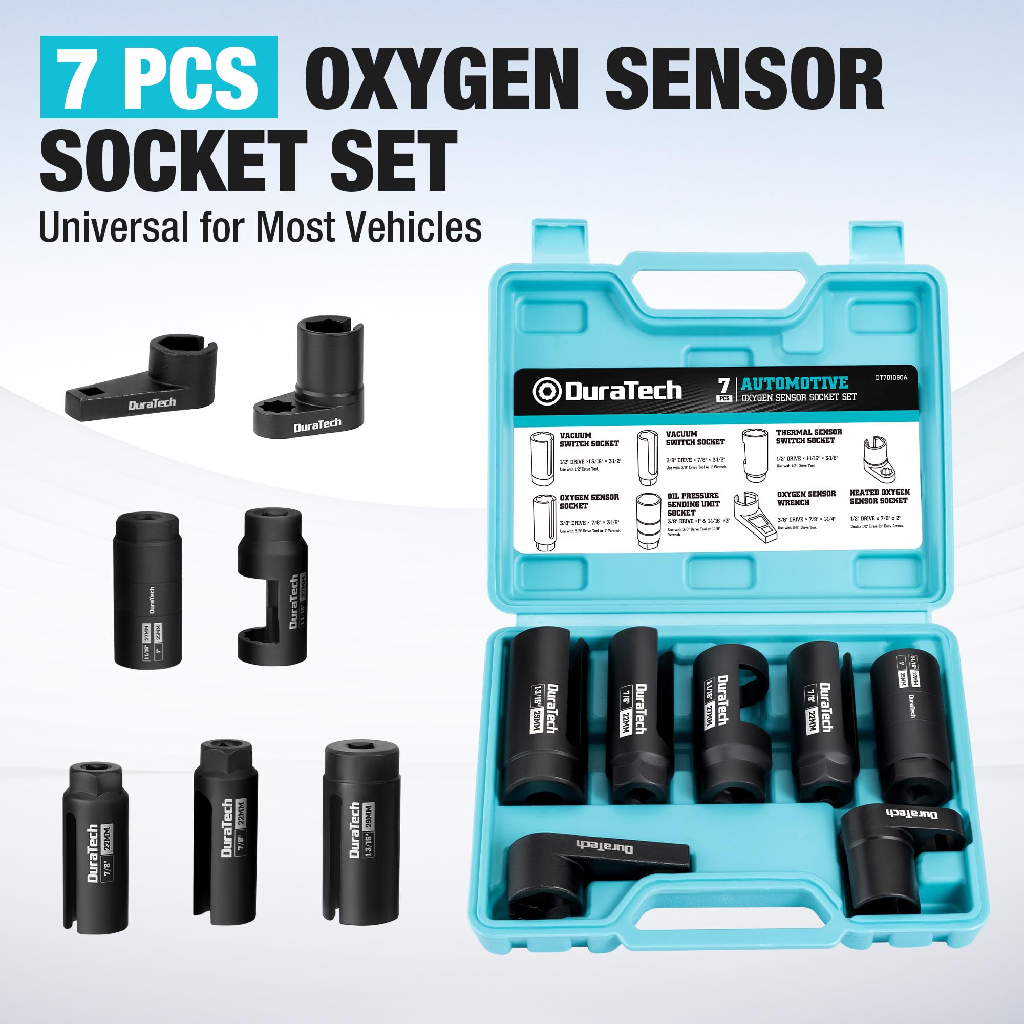 DURATECH heated O2 sensor socket, 7/8in with 1/2in drive design for heat-sensitive tasks