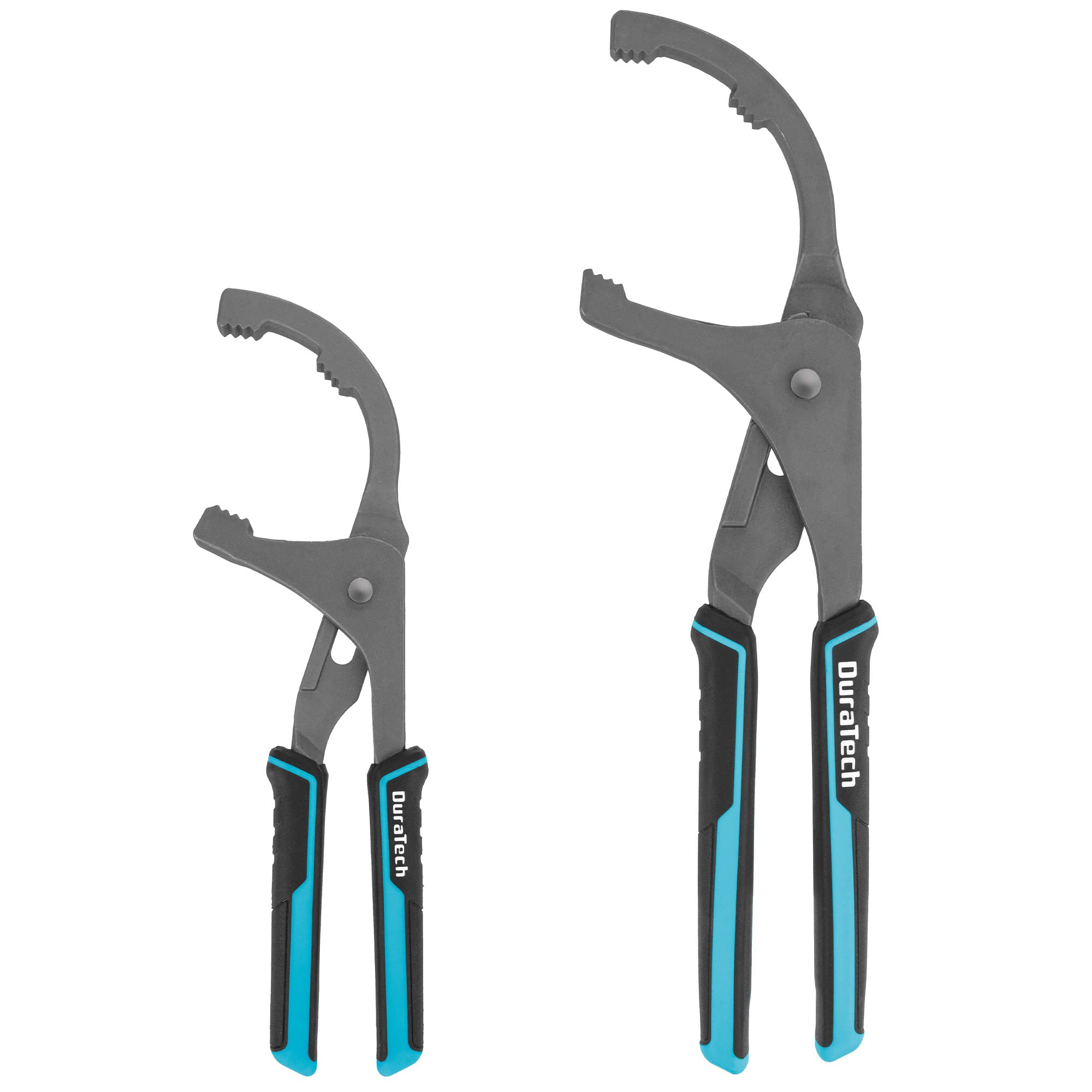 DURATECH oil filter wrench 9-inch in use, firm grip for reliable removal
