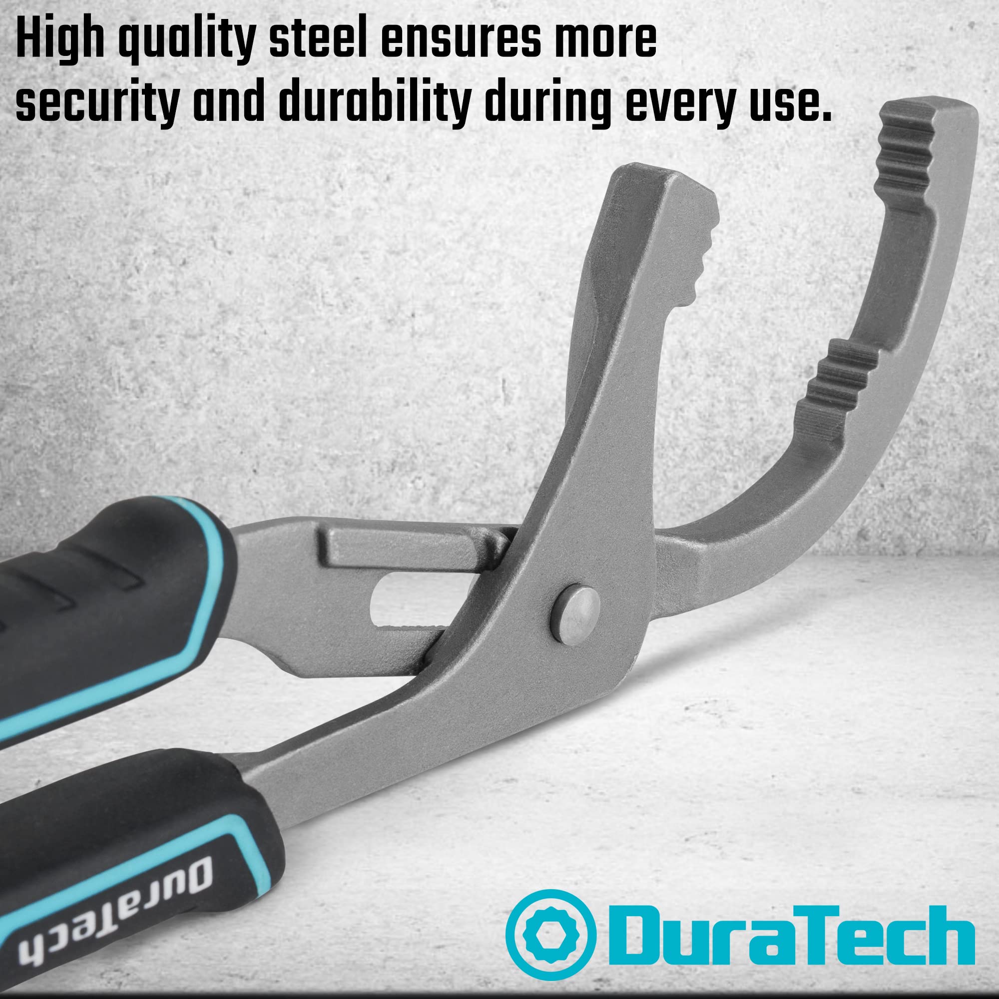 Long handle provides torque and keeps hands clean