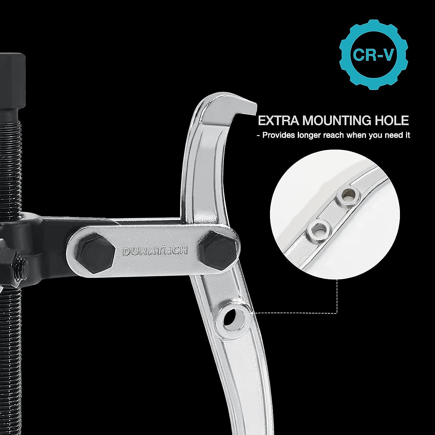 DURATECH 8-inch puller in action with inside/outside grip for versatile removal
