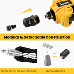 Duratl knurled sleeve for easy, tool-free nosepiece changes.