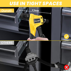 Duratl 8-inch right-angle tool designed for tight-space installations
