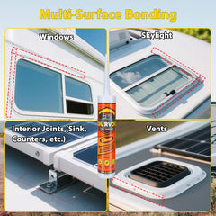 Durvol RV Clear Sealant cap shows mess-free, easy-to-use cap for controlled sealing.