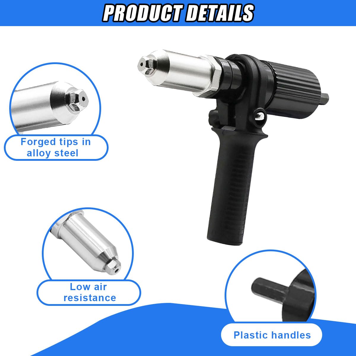 DUSCOKE aluminum-head rivet adapter delivers durable, corrosion-resistant performance.
