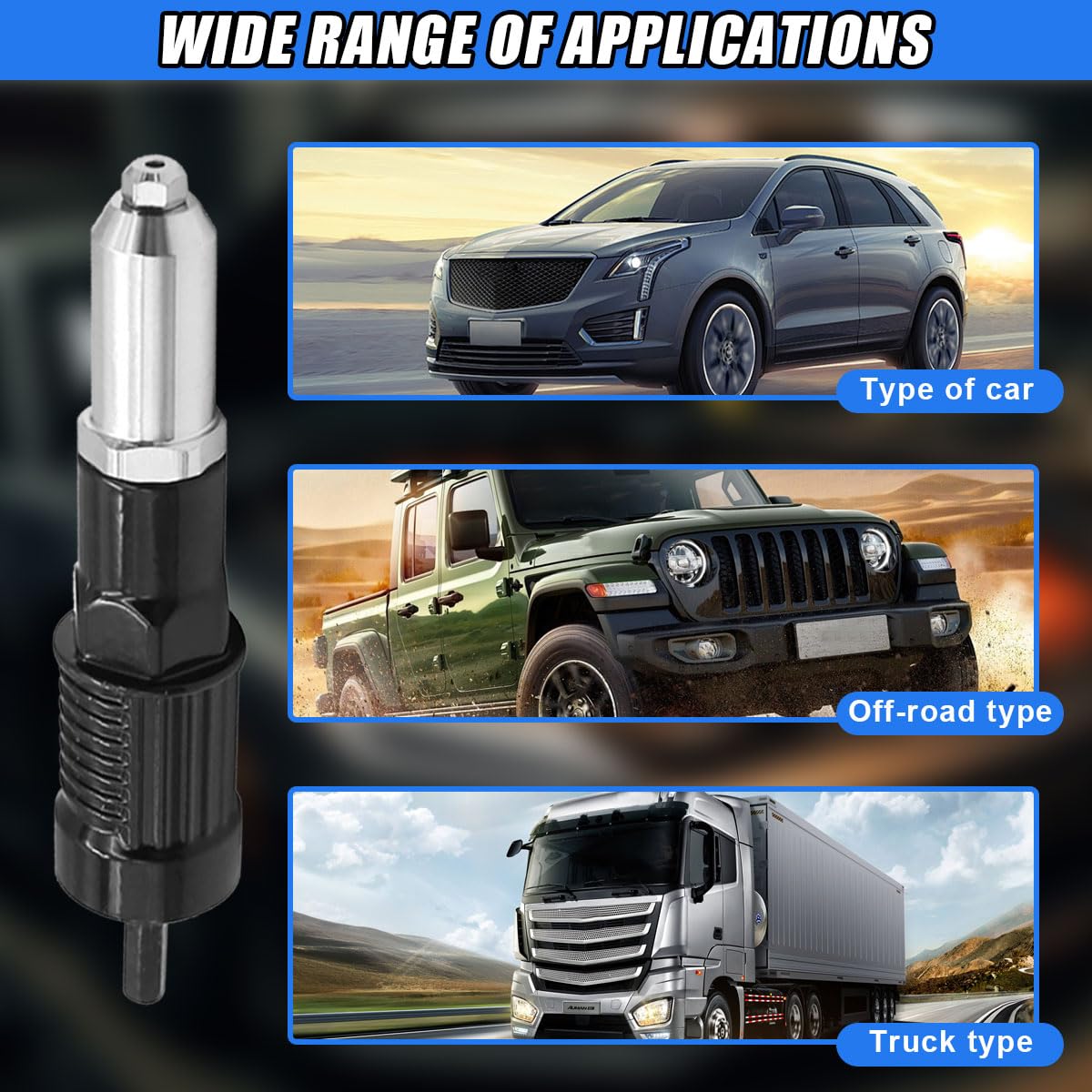 DUSCOKE rivet adapter enables easy, quick installation and workflow.