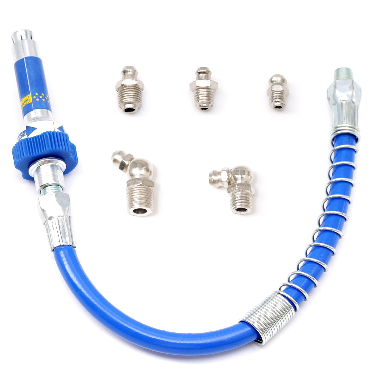 Dusledel Fit for Lube Pro Plus grease coupler close-up with secure lock-on for precise lubrication