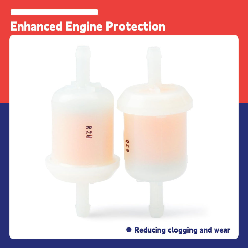 Dusledel fuel filter for lawn tractors shows eco-friendly maintenance.
