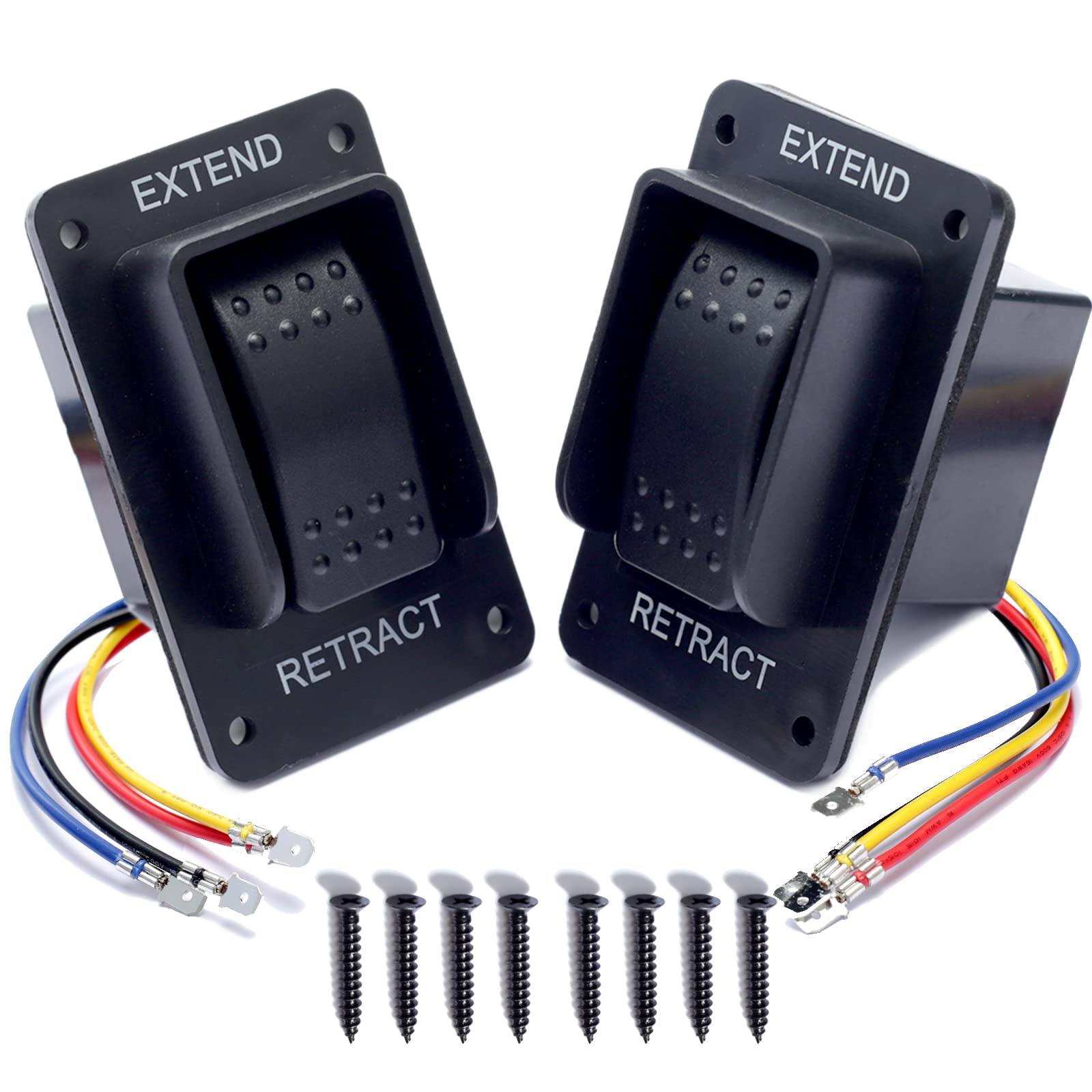 Dusledel power stabilizer switch extend/retract in action for effortless RV leveling.