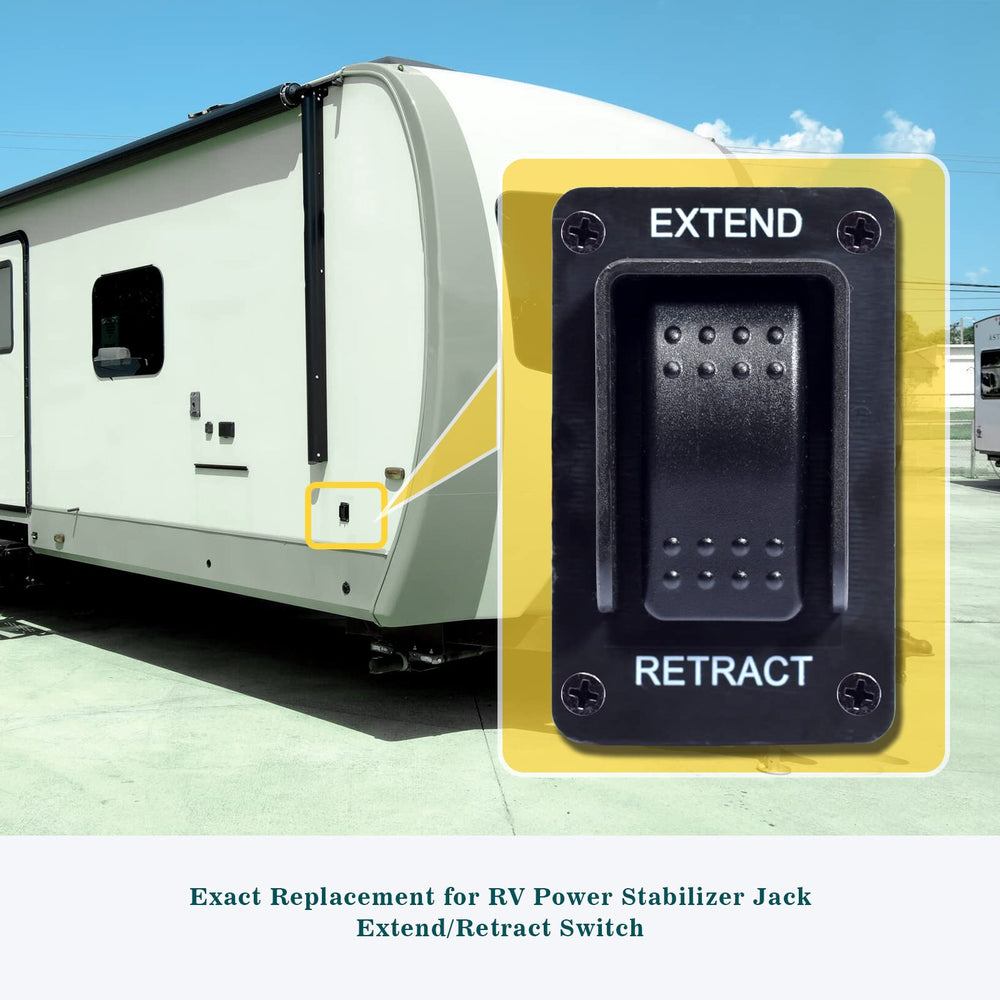 Dusledel rocker switch with EXTEND and RETRACT labels for clear operation.