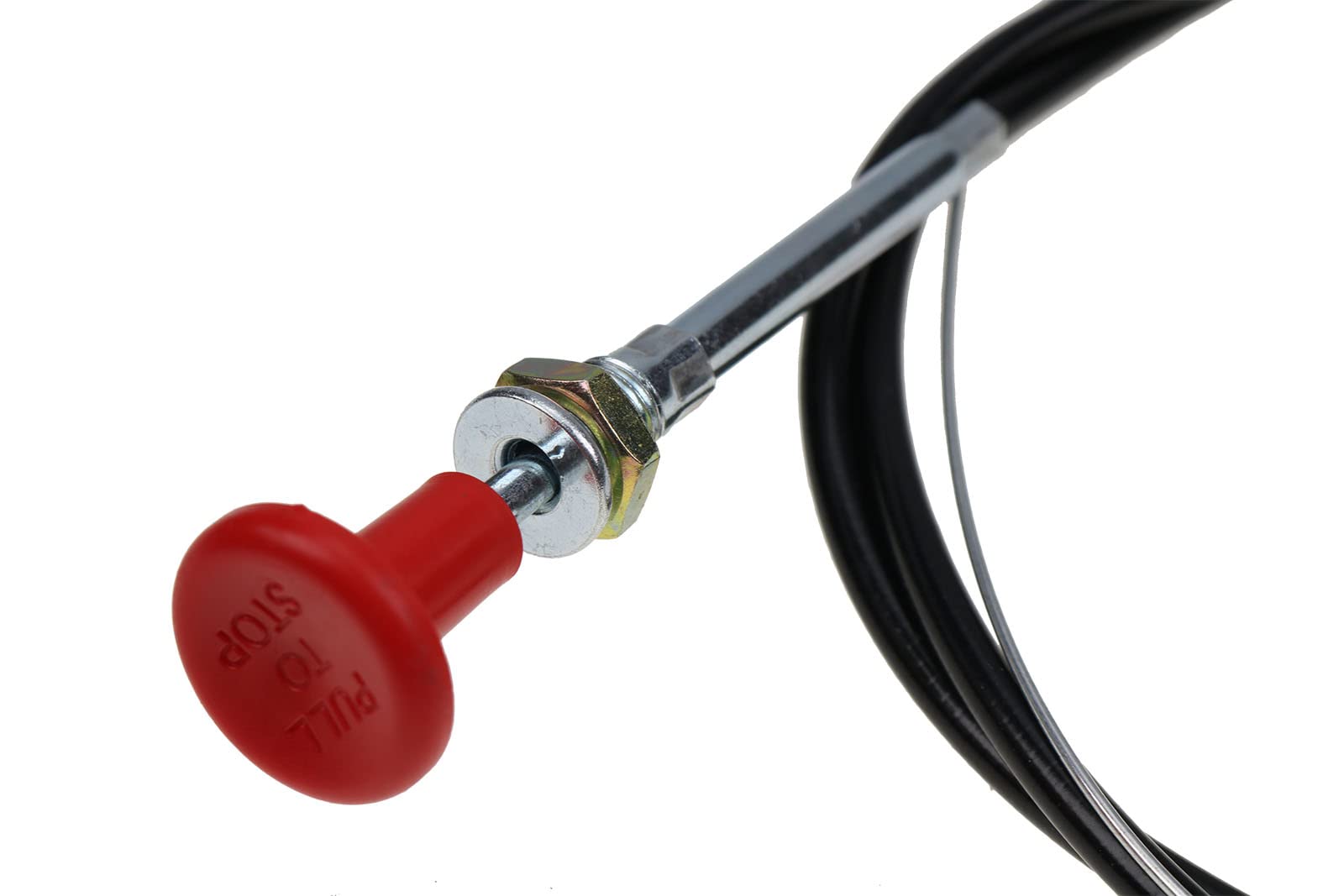 DVPARTS red knob stop cable installed on Massey Ferguson models for quick shut off