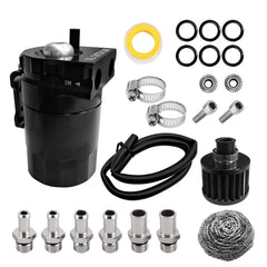 DWARFOO oil catch can 300ml sealed tank reduces engine sludge buildup.