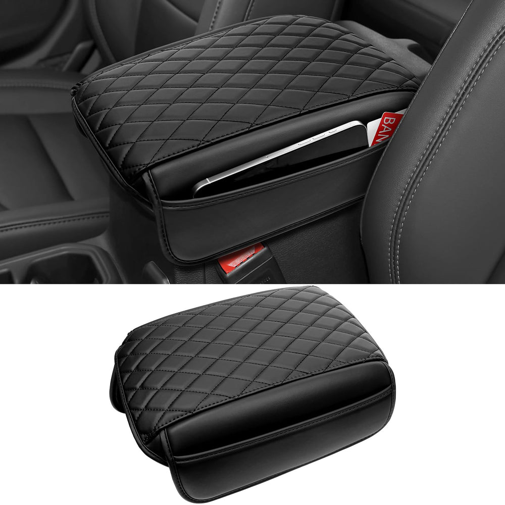 DWKJMYCP leather center console armrest cover on Jeep Wrangler JL/JLU protects the armrest.