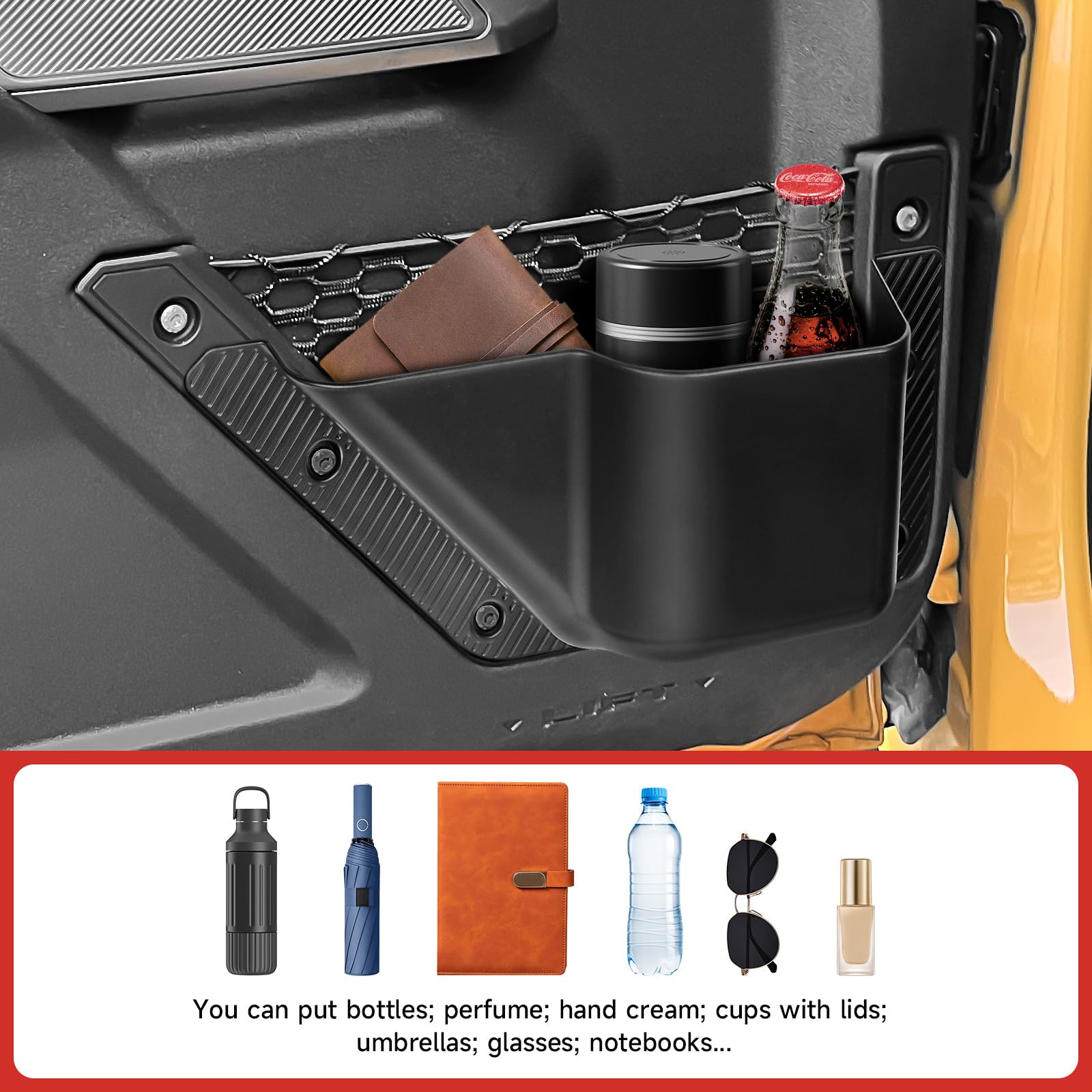 DWKJMYCP rear door pocket for Ford Bronco offers quick access.