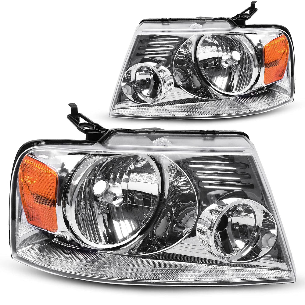 DWVO halogen headlight with chrome housing and amber reflector for improved night visibility