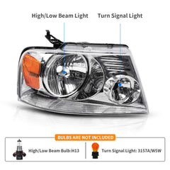 DWVO headlight pair for driver and passenger sides, ready for direct replacement