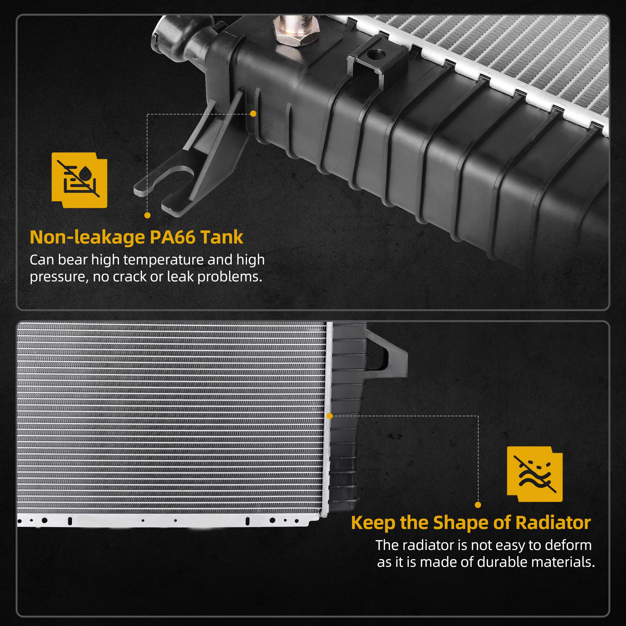 DWVO radiator for 1999-2011 Ford Ranger 4.0L ensuring robust engine cooling.