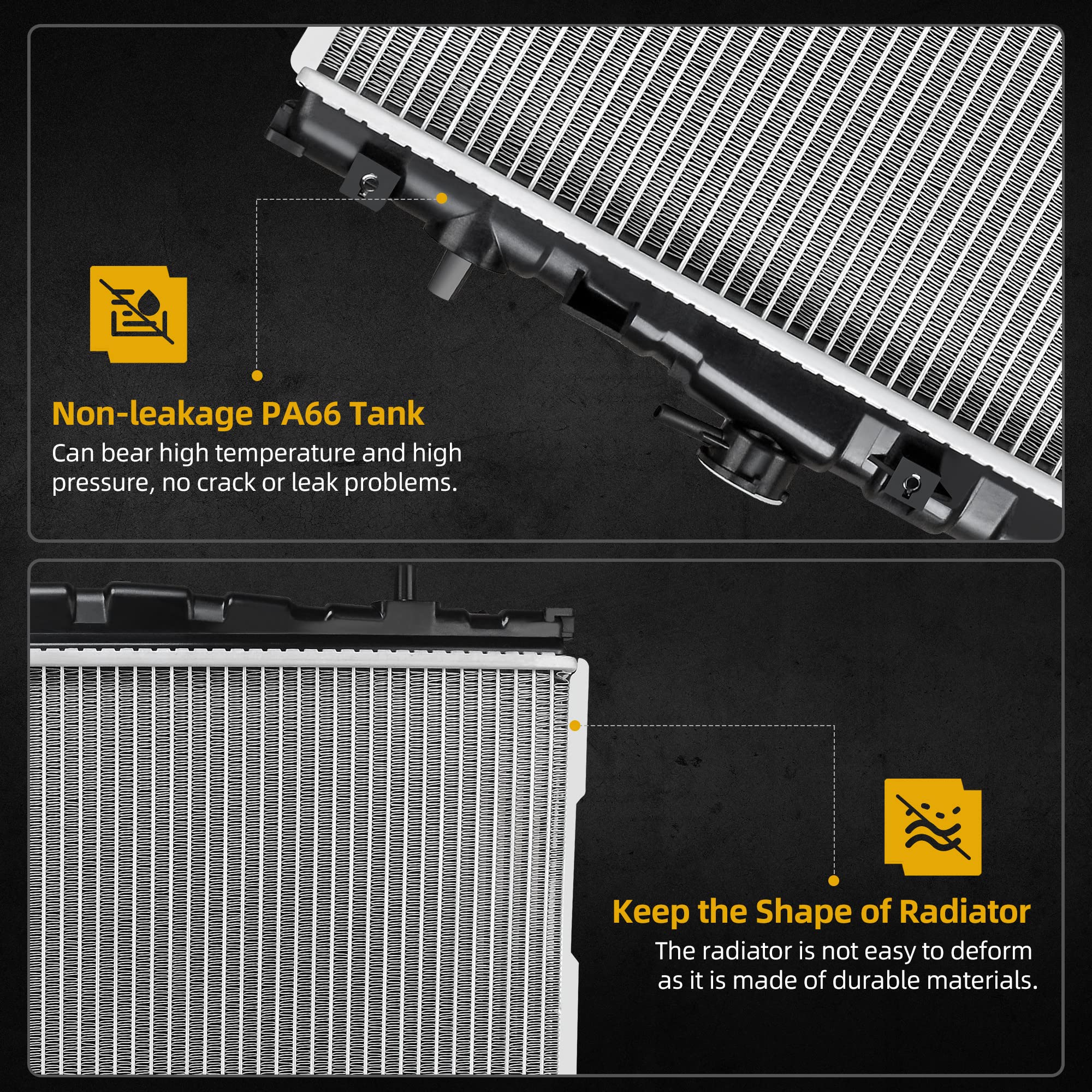 DWVO radiator high-density fins maximize heat dissipation for reliable cooling