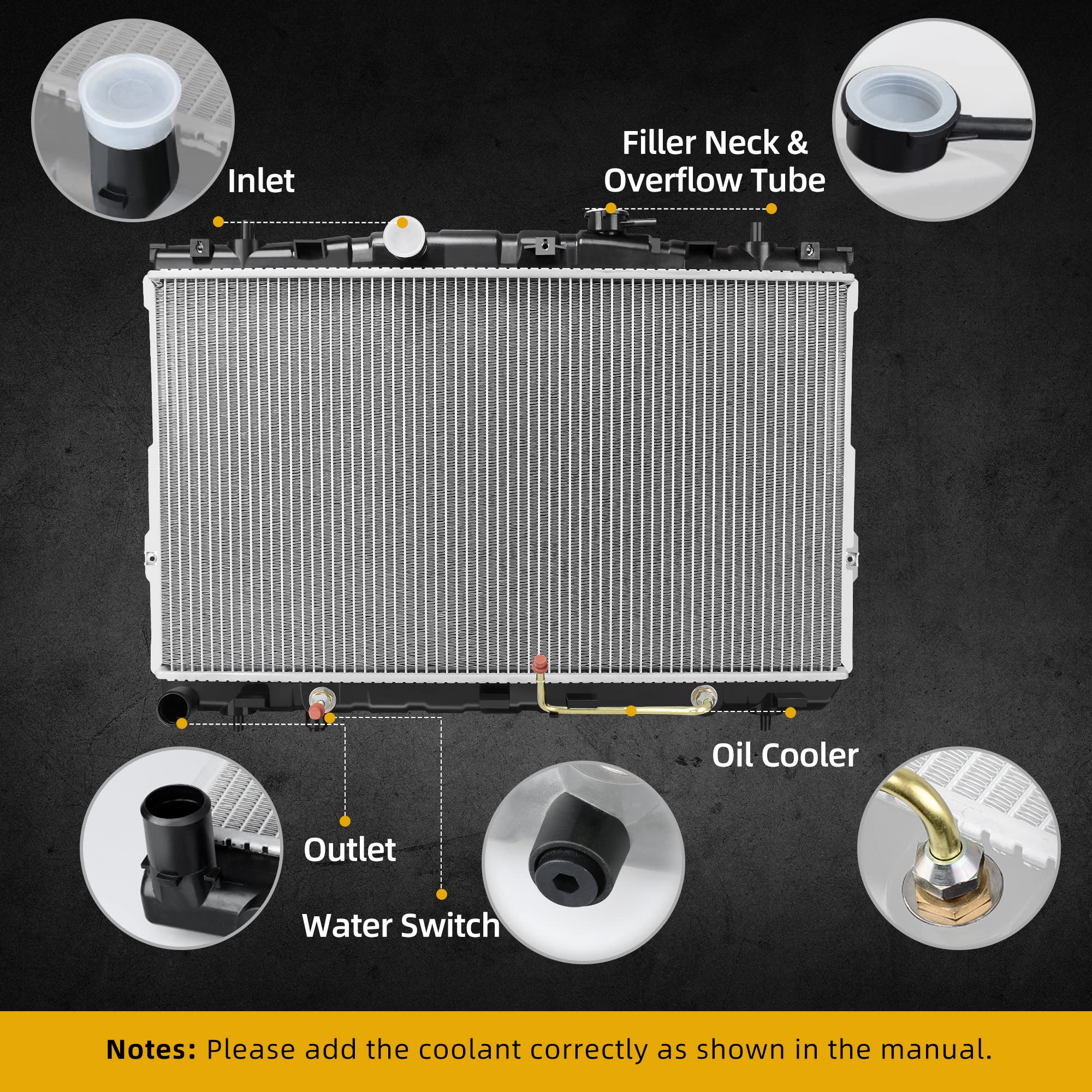 DWVO radiator packaging foam corners protect the core during shipping