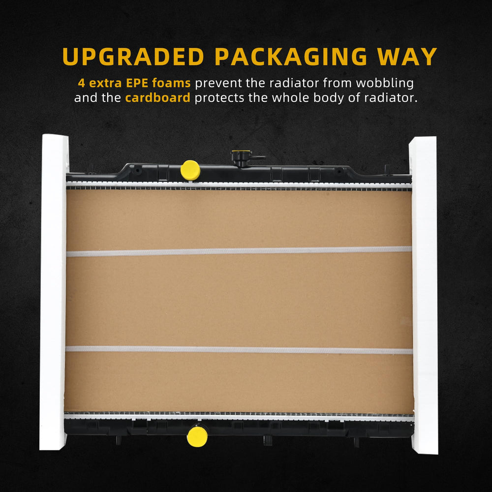 DWVO radiator packaging with foam corners protects during installation