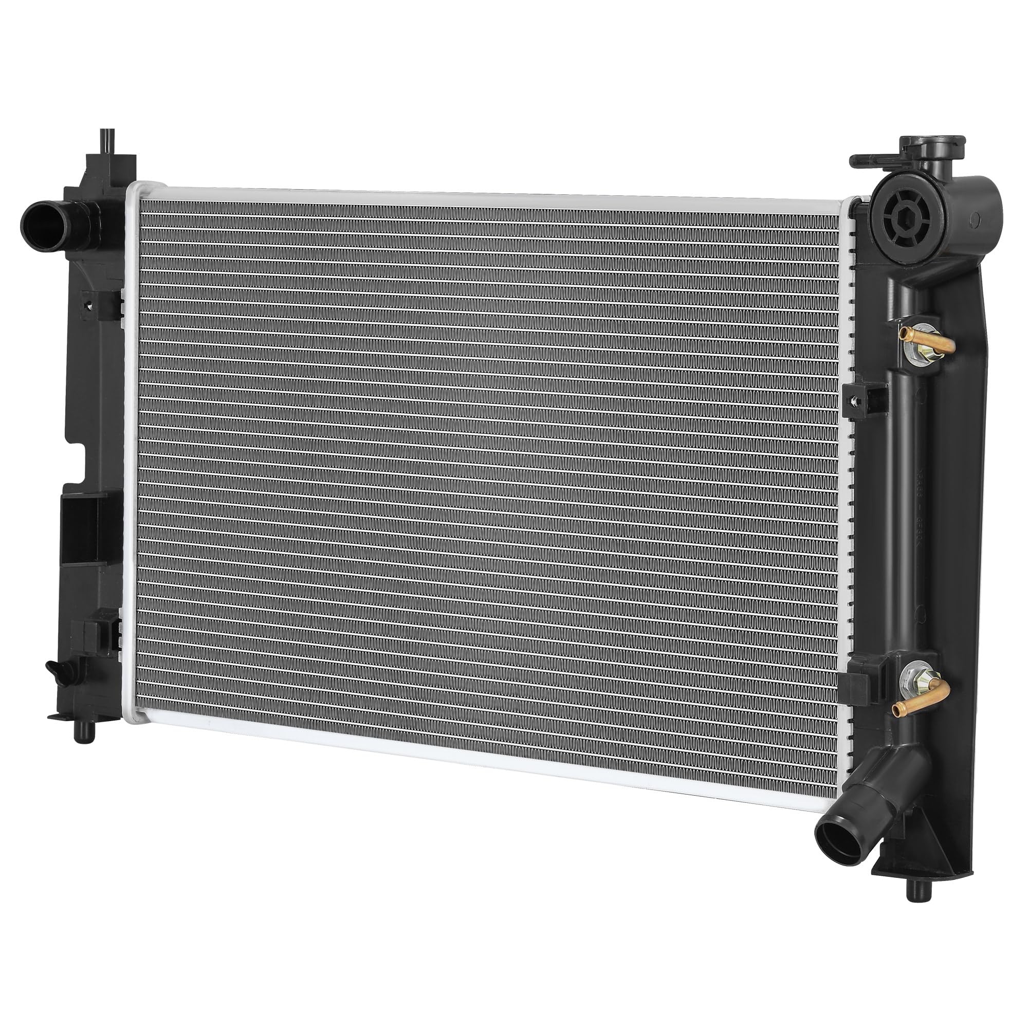 DWVO radiator for Pontiac Vibe front view with direct OEM fit for reliable cooling.