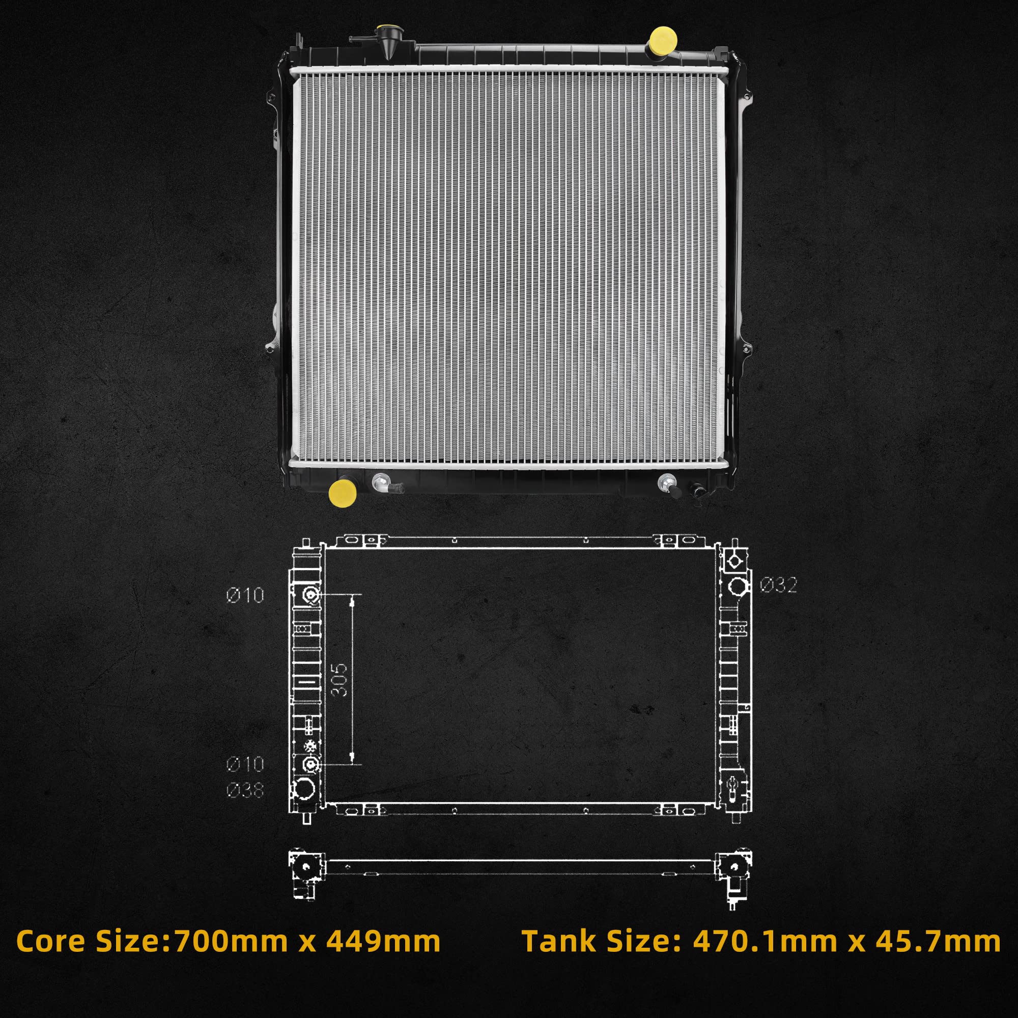 DWVO radiator packaging with fixed foam corners to prevent damage