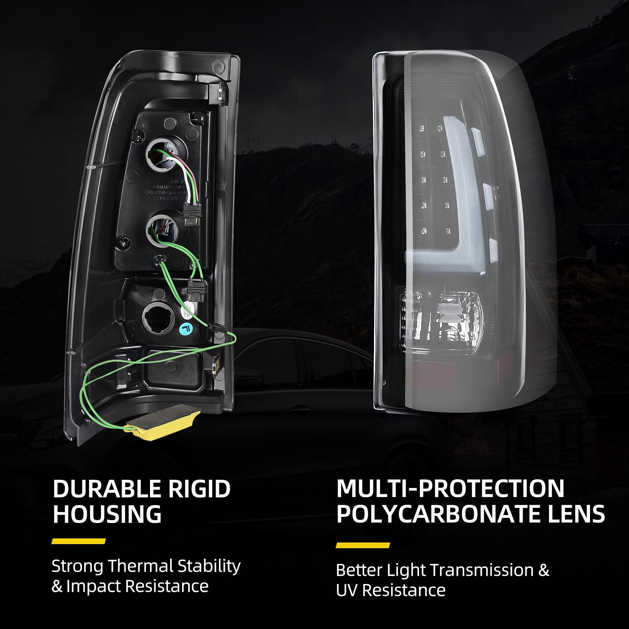 DWVO LED tail lamps provide bright nighttime illumination