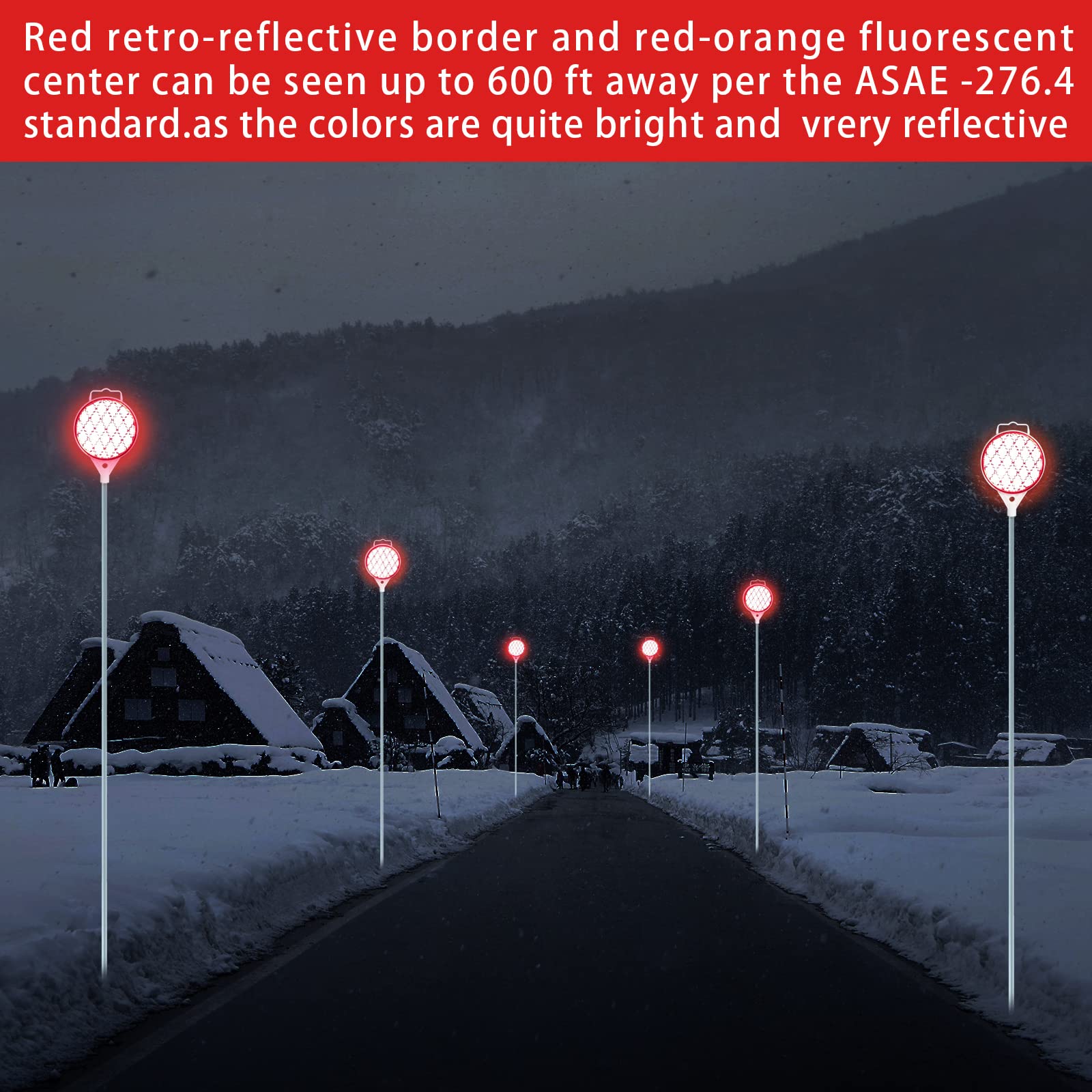 DXSIGN red reflector driveway marker provides bright visibility and durability.