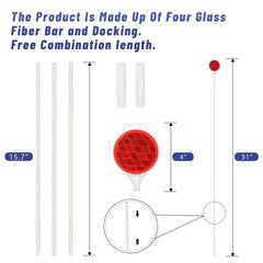 DXSIGN fiberglass pole driveway marker stands 51 inches tall for long-range visibility.