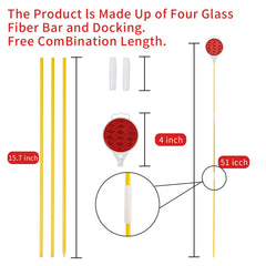 DXSIGN yellow fiberglass pole extends up to 51 inches for versatile road marking