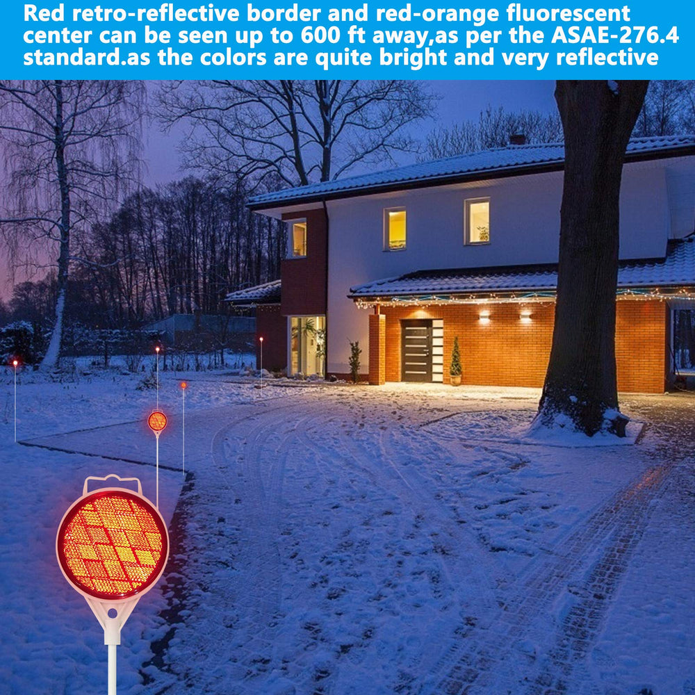 DXSIGN snow plow marker pack of eight for marking driveway edges.