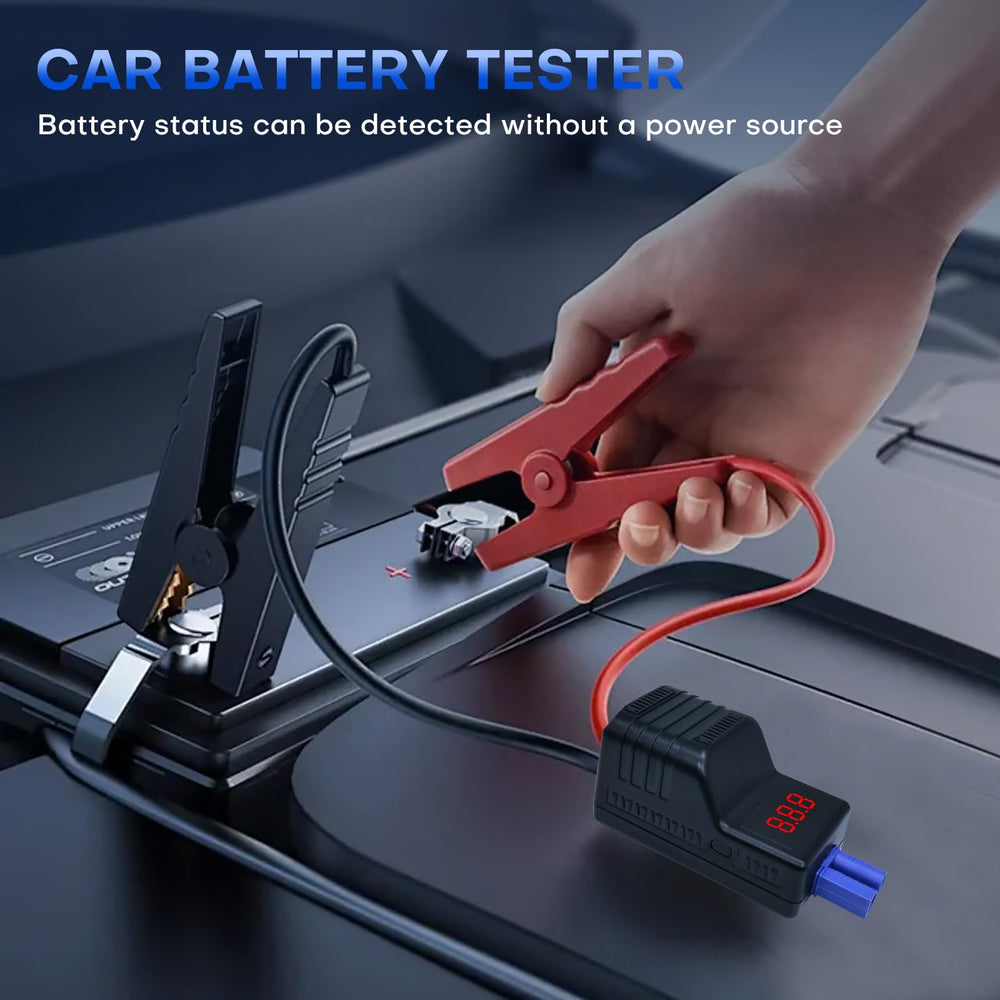 DY Power Sun clamps in use during a car battery jump start routine