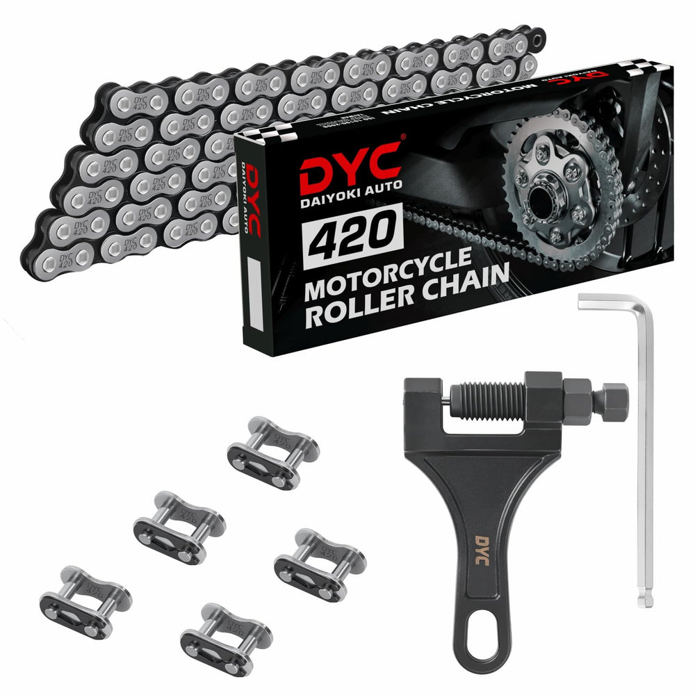 DYC 420 chain kit with 138 links shown for precise cut-to-fit installation