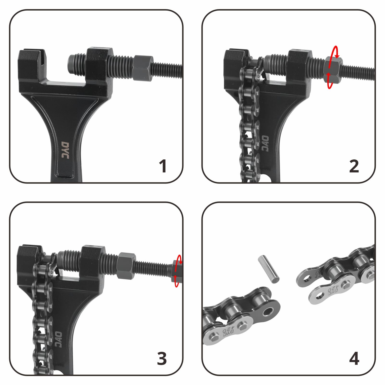DYC Daiyoki chain brush keeps rollers clean for smoother operation.