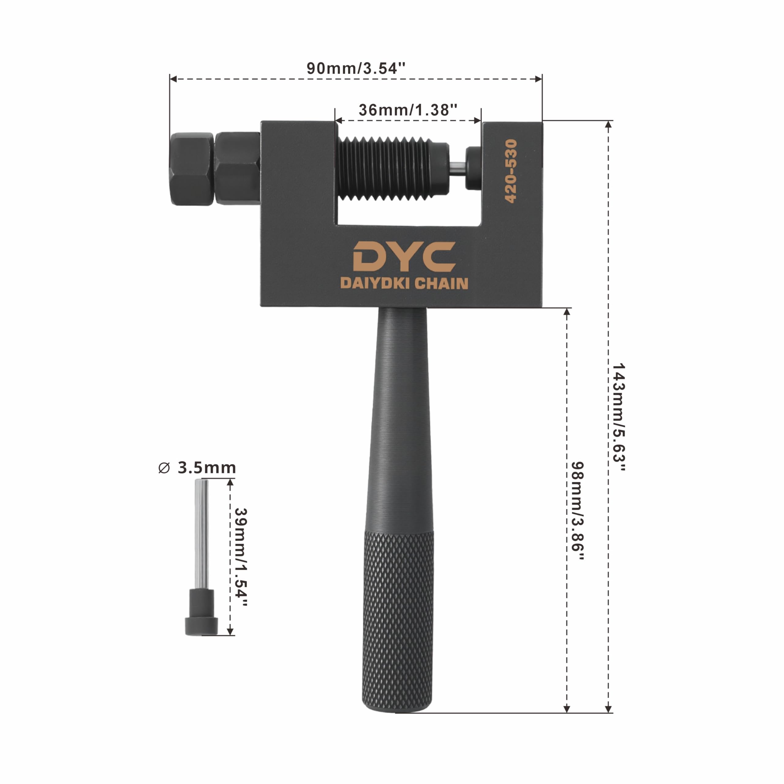 DYC Daiyoki compact chain breaker ready for trail and shop use